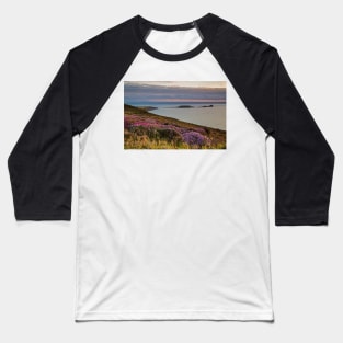 Worms Head and Rhossili Bay from Rhossili Down, Gower, Wales Baseball T-Shirt